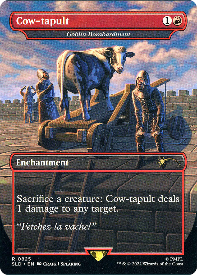 Image of Goblin Bombardment (SLD-825) - Secret Lair Drop / Cow-tapult (Borderless)