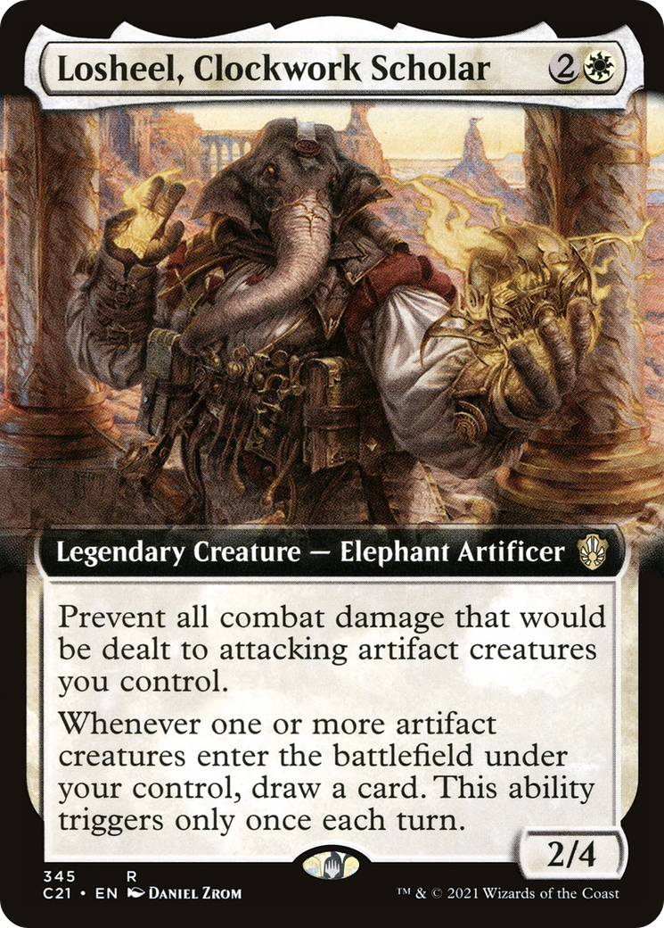 Image of Losheel, Clockwork Scholar (Extended Art) (C21-345) - Commander 2021: (Extended Art)