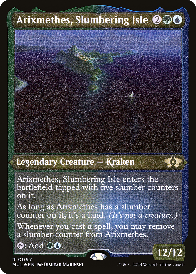 Image of Arixmethes, Slumbering Isle (Foil Etched) (MUL-097) - Multiverse Legends Foil
