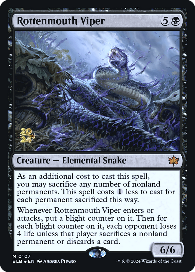 Image of Rottenmouth Viper (PRE-107) - Bloomburrow Promos Foil