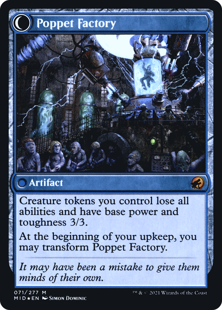 Image of Poppet Stitcher (PRE-071) - Innistrad: Midnight Hunt Promos: (Double Faced Transform) Foil