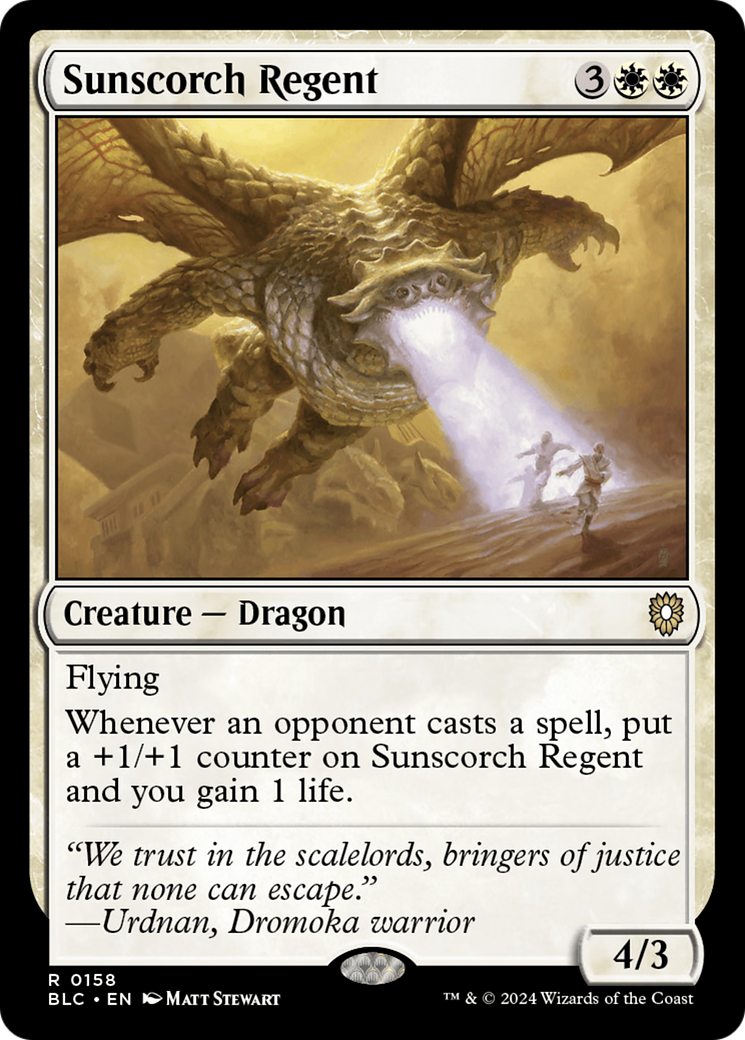 Image of Sunscorch Regent (BLC-158) - Bloomburrow Commander