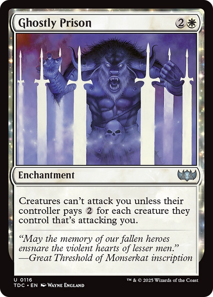 Image of Ghostly Prison (TDC-116) - Commander: Tarkir: Dragonstorm: (enchantment)