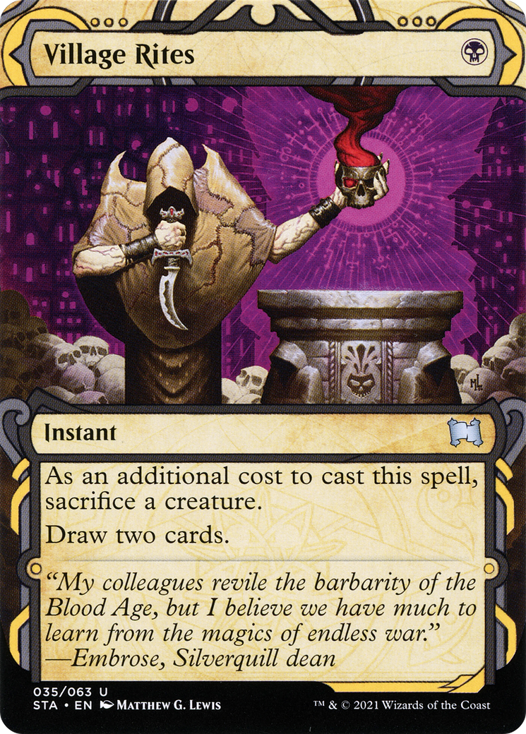 Image of Village Rites (STA-035) - Strixhaven Mystical Archive: (Showcase) (Borderless) Foil