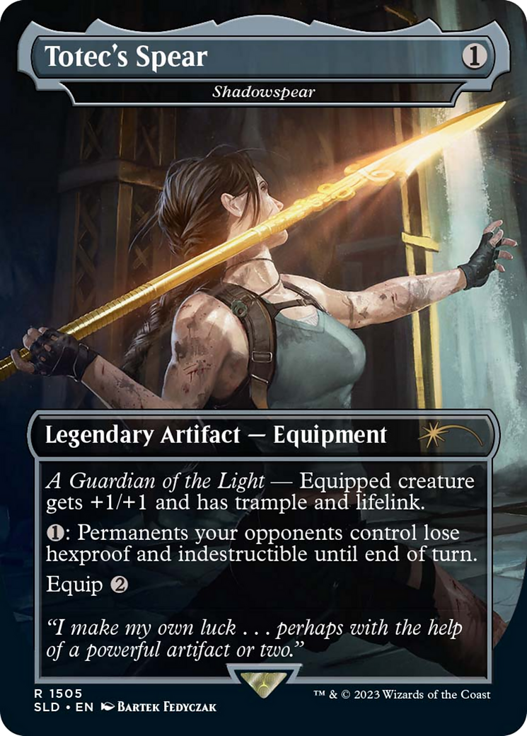 Image of Totec's Spear - Shadowspear (SLD-1505) - Secret Lair Drop / Totec's Spear (Borderless)