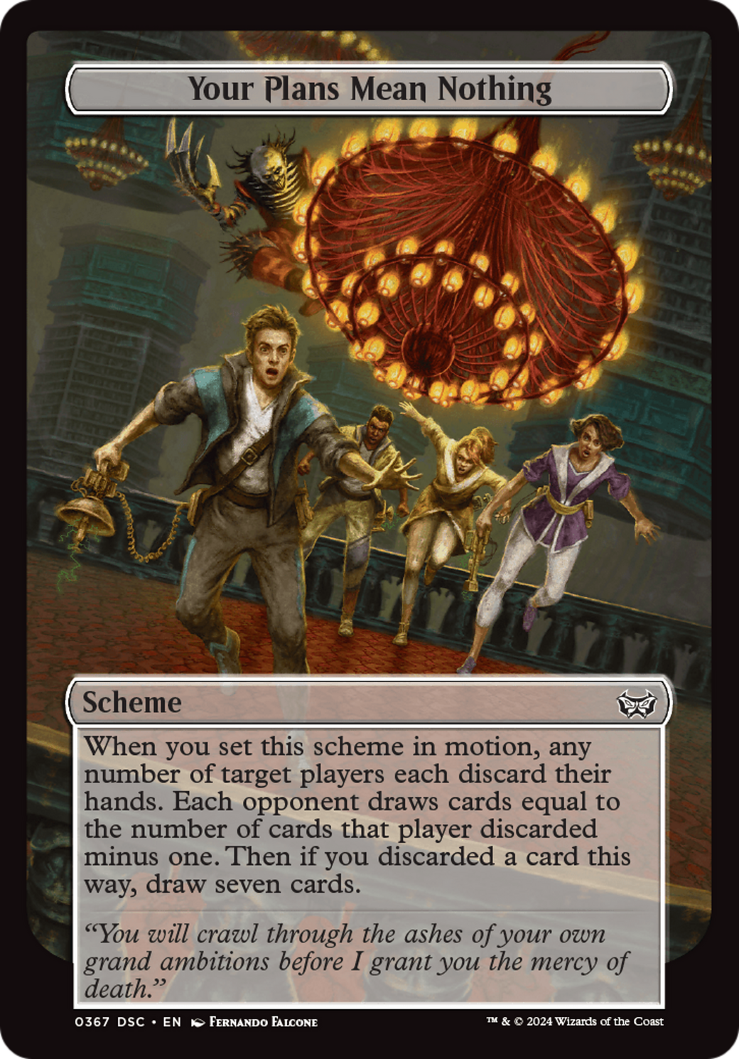 Image of Your Plans Mean Nothing (Full Art) (A:DSC-367) - Duskmourn: House of Horror Commander