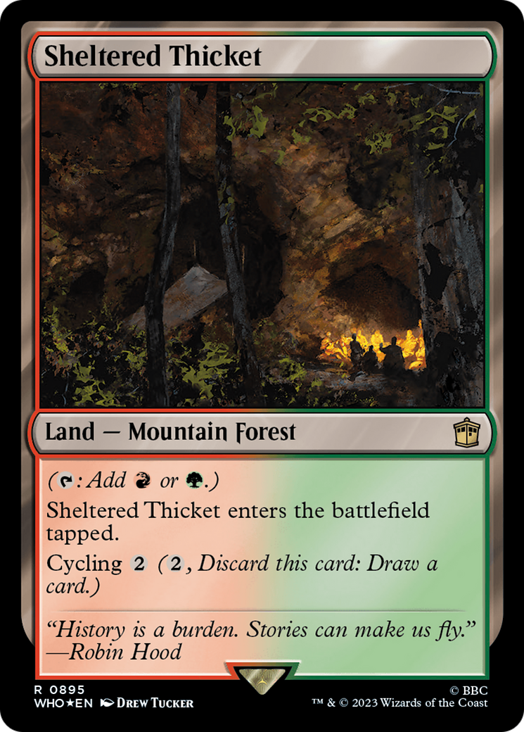 Image of Sheltered Thicket (Surge Foil) (WHO-895) - Doctor Who Foil