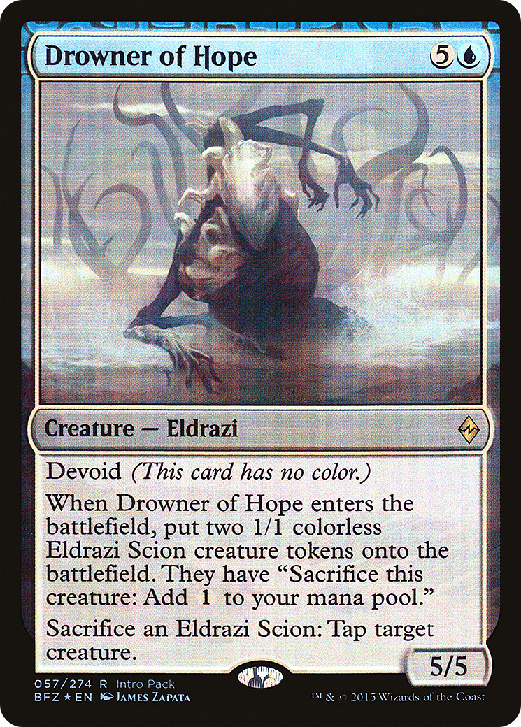 Image of Drowner of Hope (UMP-057) - Battle for Zendikar Promos: (devoid) Foil