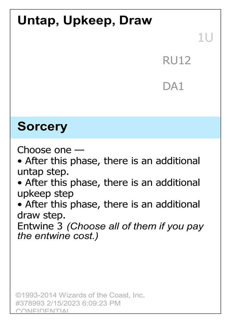 Image of Untap, Upkeep, Draw (UNK-RU12) - Unknown Event
