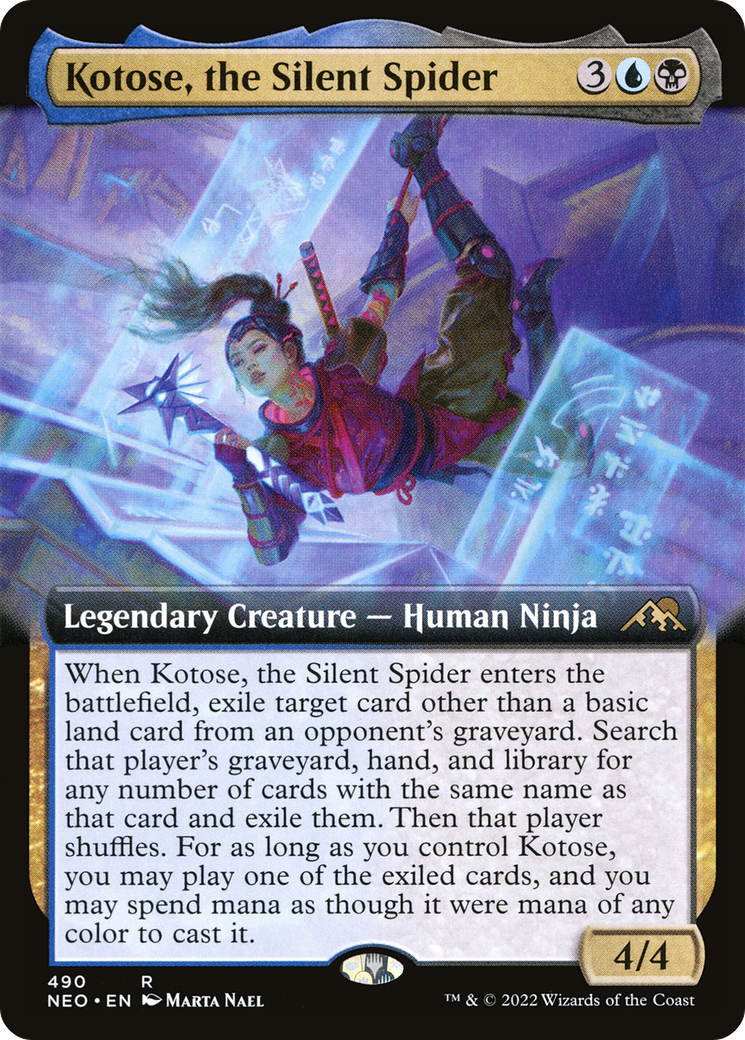 Image of Kotose, the Silent Spider (Extended Art) (NEO-490) - Kamigawa: Neon Dynasty: (Extended Art)