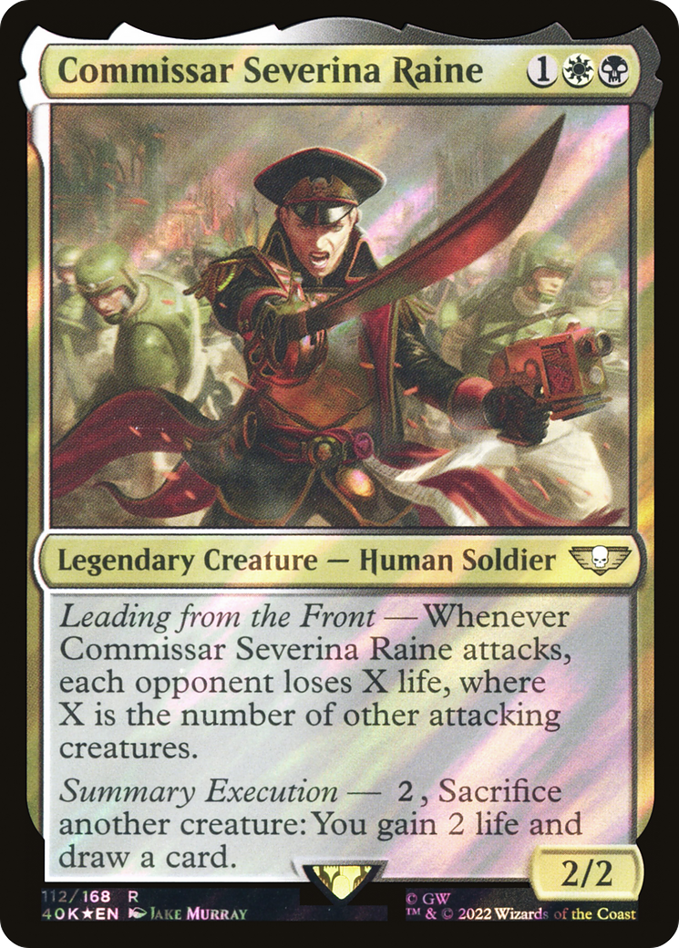 Image of Commissar Severina Raine (Surge Foil) (40K-112) - Warhammer 40,000 Commander Foil