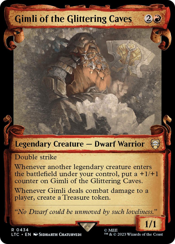 Image of Gimli of the Glittering Caves (Showcase Scrolls) (LTC-434) - Tales of Middle-earth Commander: (Showcase)