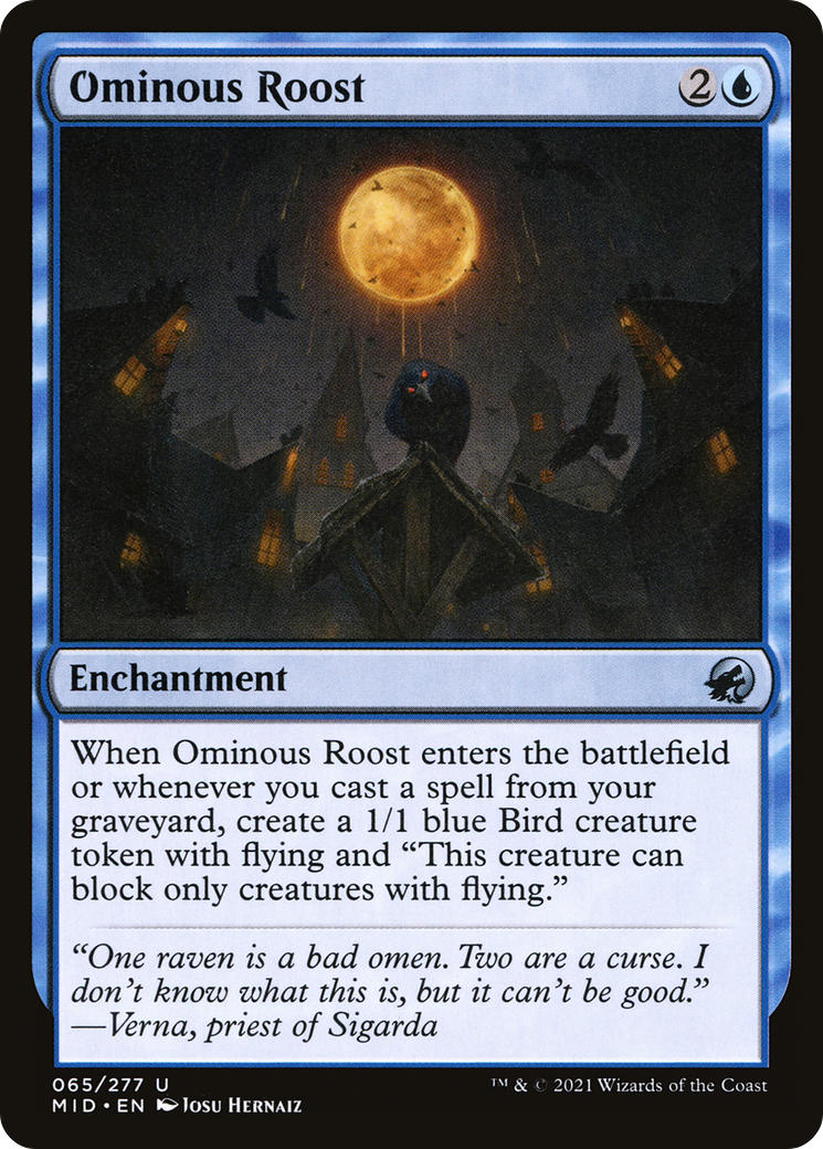 Image of Ominous Roost (MID-065) - Innistrad: Midnight Hunt Foil