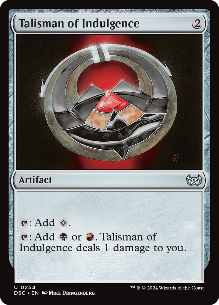 Image of Talisman of Indulgence (DSC-254) - Duskmourn: House of Horror Commander
