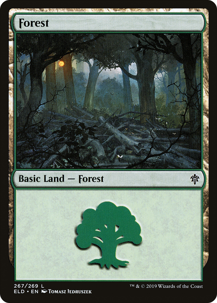Image of Forest (267) (ELD-267) - Throne of Eldraine Foil