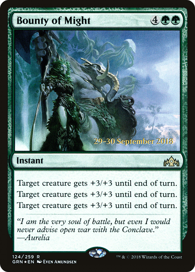 Image of Bounty of Might (PRE-124) - Guilds of Ravnica Promos Foil
