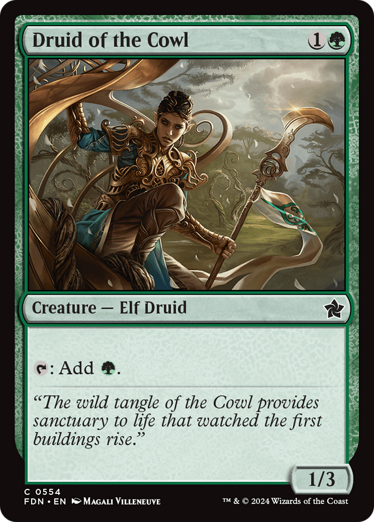 Image of Druid of the Cowl (FDN-554) - Foundations Foil