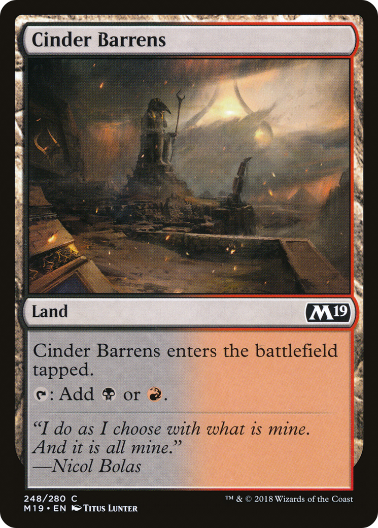 Image of Cinder Barrens (M19-248) - Core Set 2019 Foil