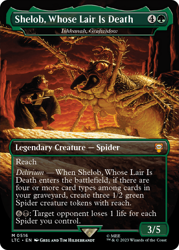 Image of Shelob, Whose Lair Is Death - Ishkanah, Grafwidow (Borderless) (LTC-516) - Tales of Middle-earth Commander / Shelob, Whose Lair Is Death (Borderless)