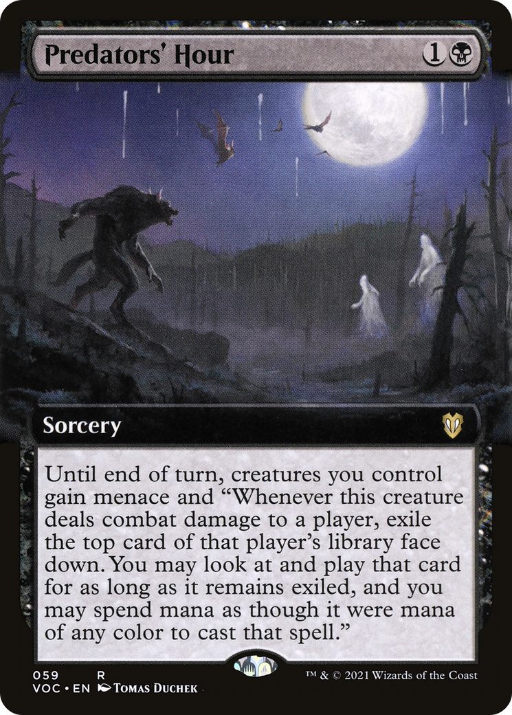 Image of Predators' Hour (Extended Art) (VOC-059) - Crimson Vow Commander: (Extended Art)