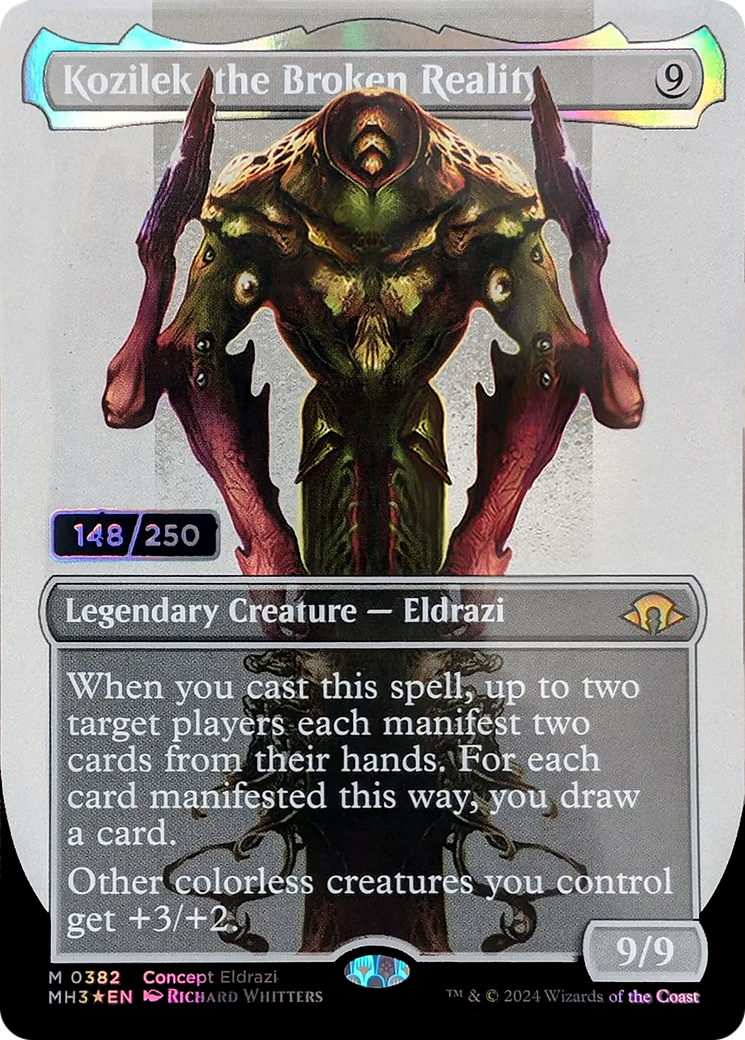 Image of Kozilek, the Broken Reality (Borderless) (Serial Numbered) (MH3-382) - Modern Horizons 3 (Borderless) Foil