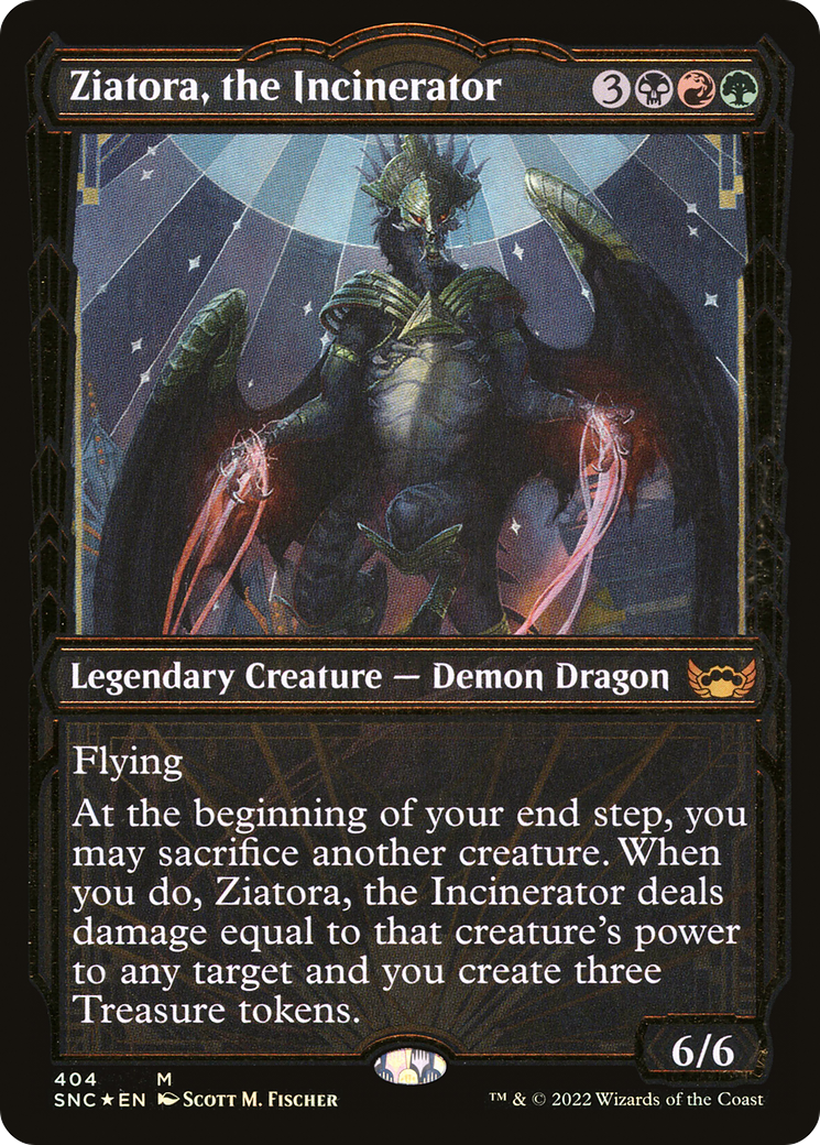 Image of Ziatora, the Incinerator (Gilded Foil) (SNC-404) - Streets of New Capenna: (Showcase) Foil