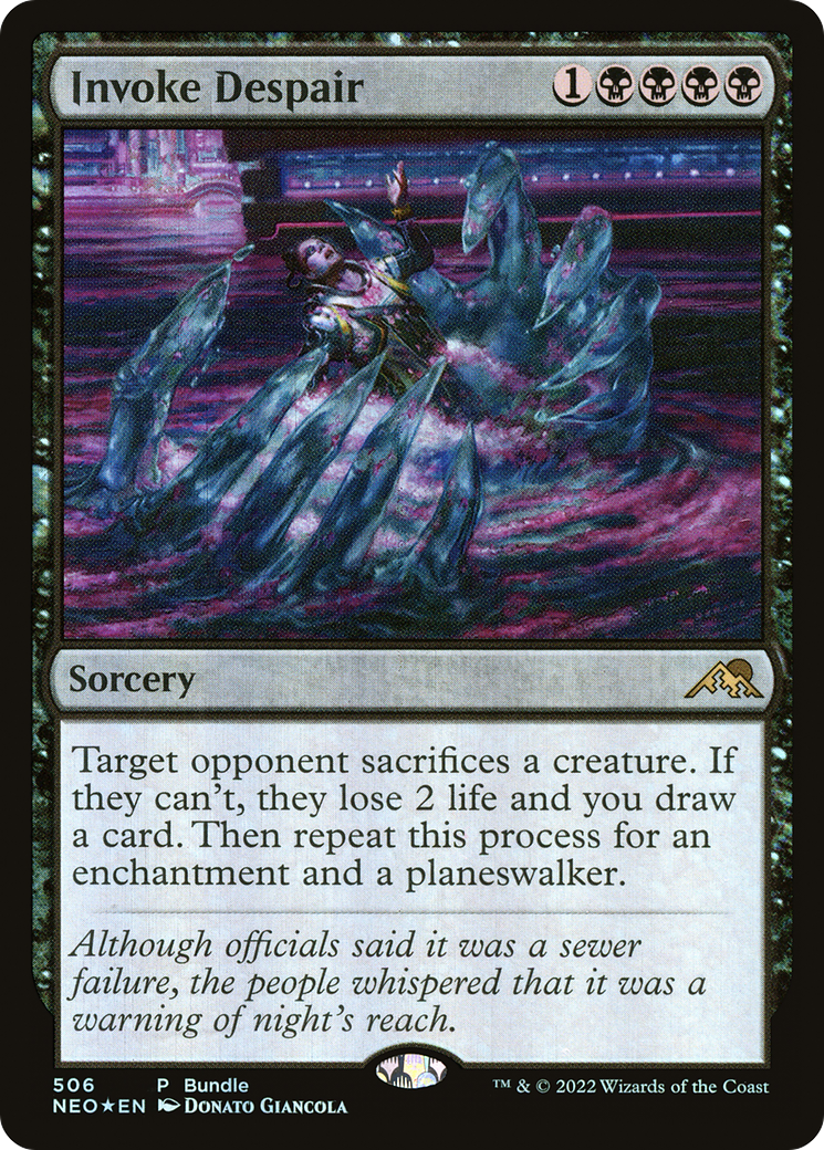 Image of Invoke Despair (NEO Bundle) (UMP-506) - Kamigawa: Neon Dynasty Foil