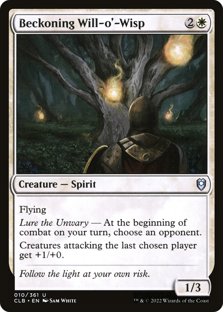 Image of Beckoning Will-o'-Wisp (CLB-010) - Commander Legends: Battle for Baldur's Gate Foil