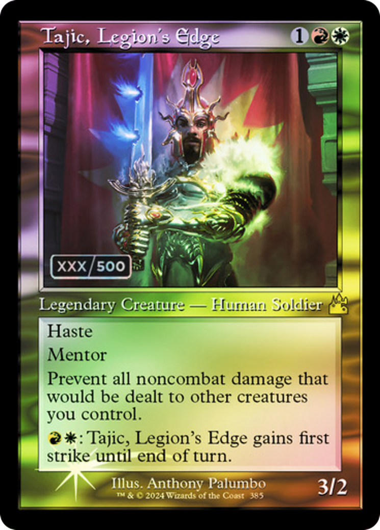 Image of Tajic, Legion's Edge (Retro Frame) (Serial Numbered) (RVR-385) - Ravnica Remastered Foil