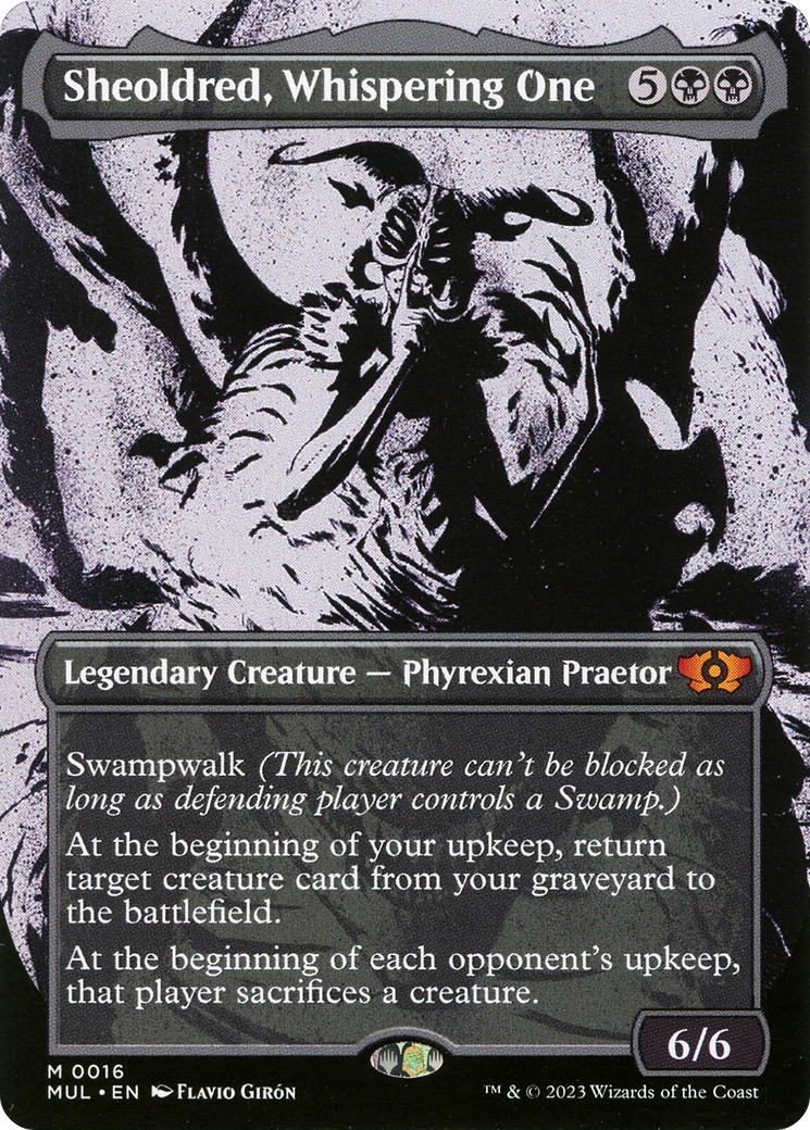Image of Sheoldred, Whispering One (MUL-016) - Multiverse Legends: (Showcase) (Borderless)