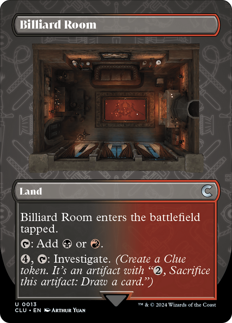 Image of Billiard Room (Borderless) (CLU-013) - Ravnica: Clue Edition (Borderless)
