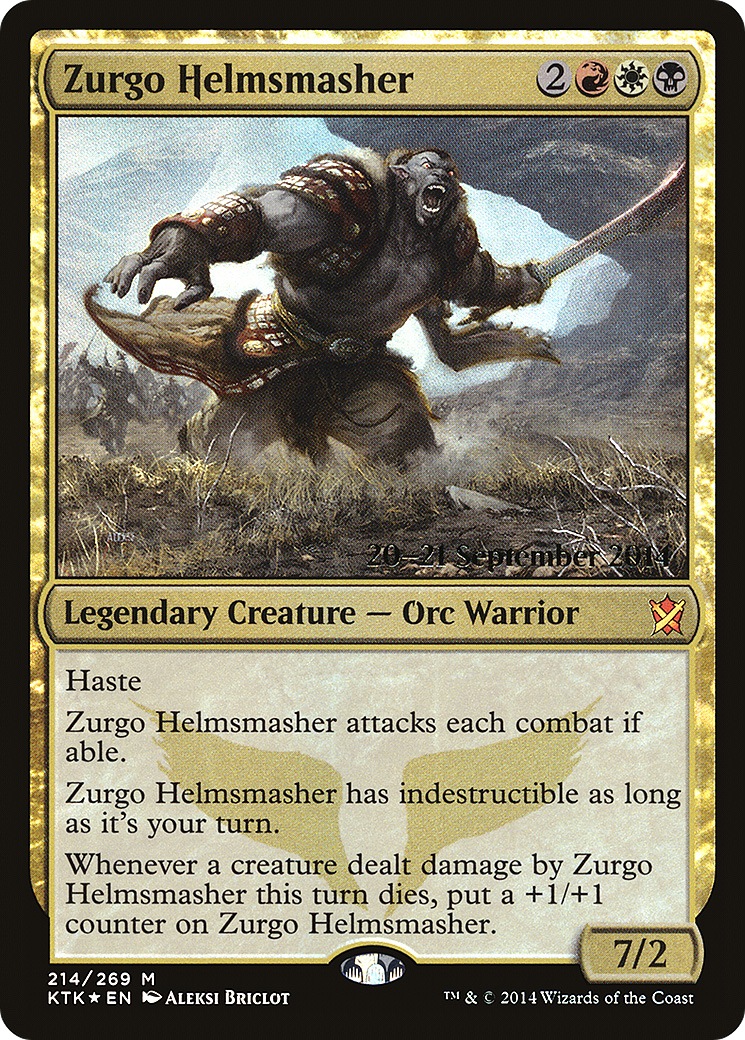 Image of Zurgo Helmsmasher (PRE-214) - Khans of Tarkir Promos Foil