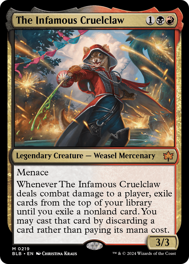 Image of The Infamous Cruelclaw (BLB-219) - Bloomburrow Foil