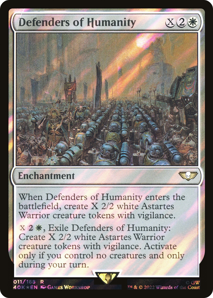 Image of Defenders of Humanity (Surge Foil) (40K-011) - Warhammer 40,000 Commander Foil