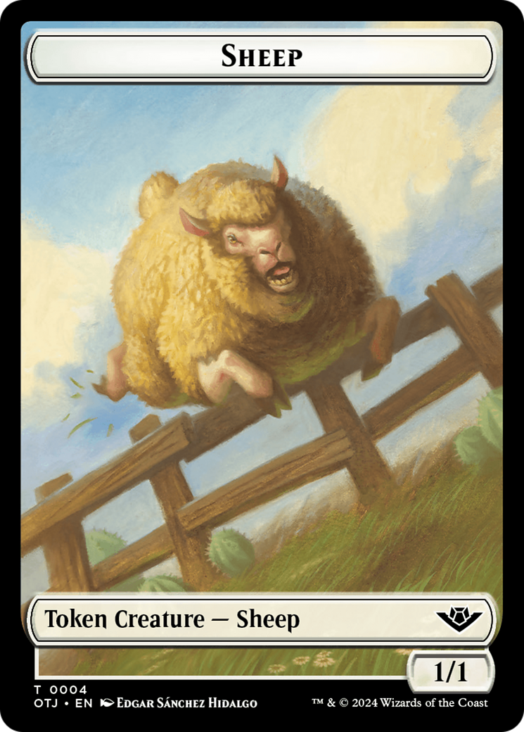 Image of Sheep (TOTJ-004) - Outlaws of Thunder Junction Tokens Foil