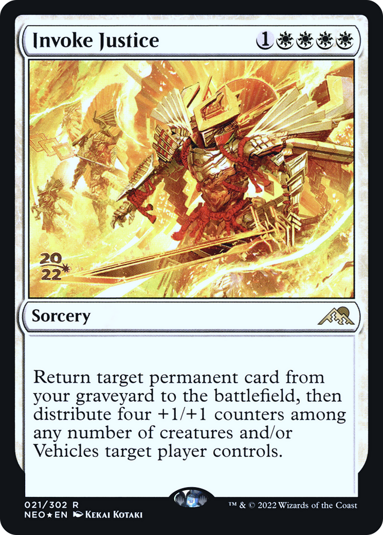 Image of Invoke Justice (PRE-021) - Kamigawa: Neon Dynasty Promos Foil