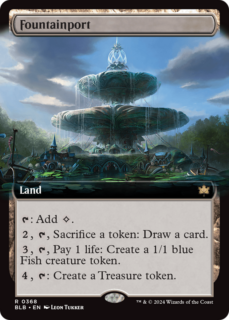 Image of Fountainport (Extended Art) (BLB-368) - Bloomburrow: (Extended Art) Foil