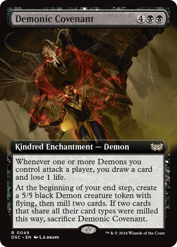 Image of Demonic Covenant (Extended Art) (DSC-049) - Duskmourn: House of Horror Commander: (Extended Art)
