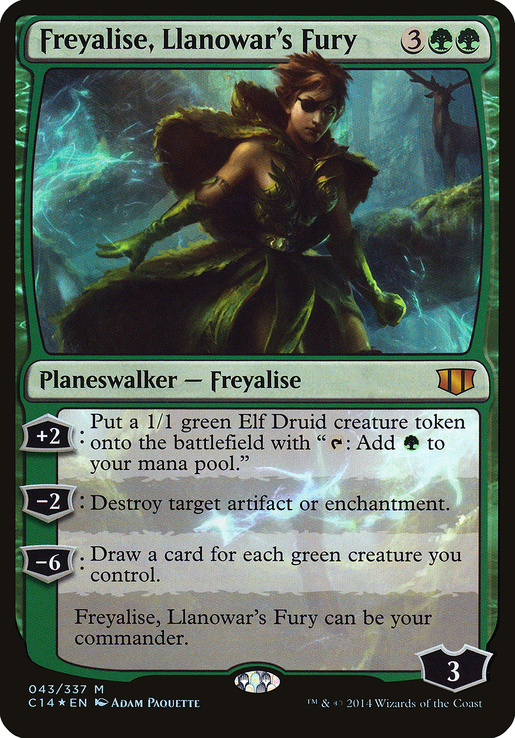Image of Freyalise, Llanowar's Fury (Commander 2014) (OVER-043) - Commander 2014 Oversized Foil