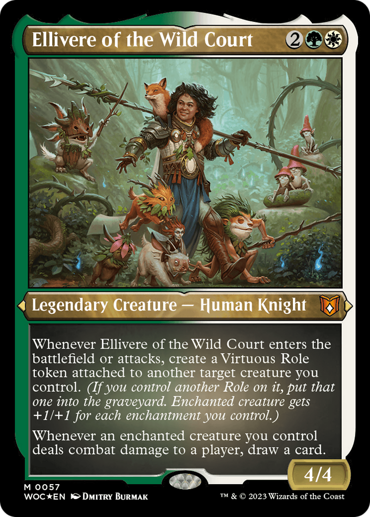 Image of Ellivere of the Wild Court (Display Commander) - Thick Stock (WOC-057) - Wilds of Eldraine Commander Foil