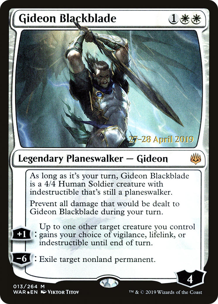 Image of Gideon Blackblade (PRE-013) - War of the Spark Promos Foil