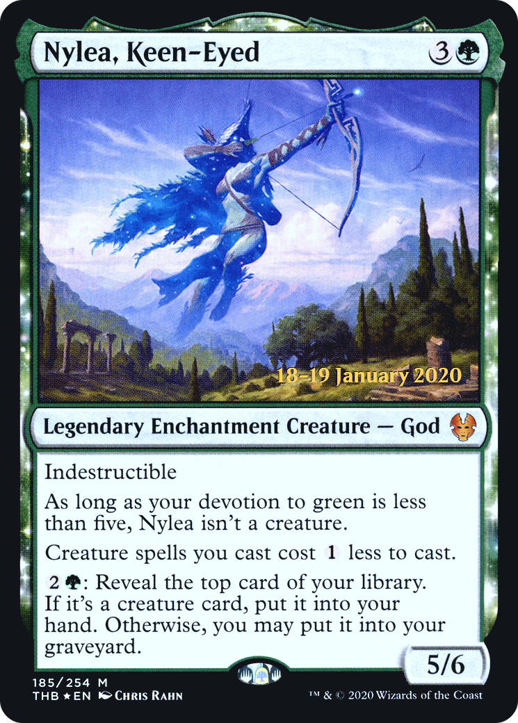 Image of Nylea, Keen-Eyed (PRE-185) - Theros Beyond Death Promos: (enchantment) Foil