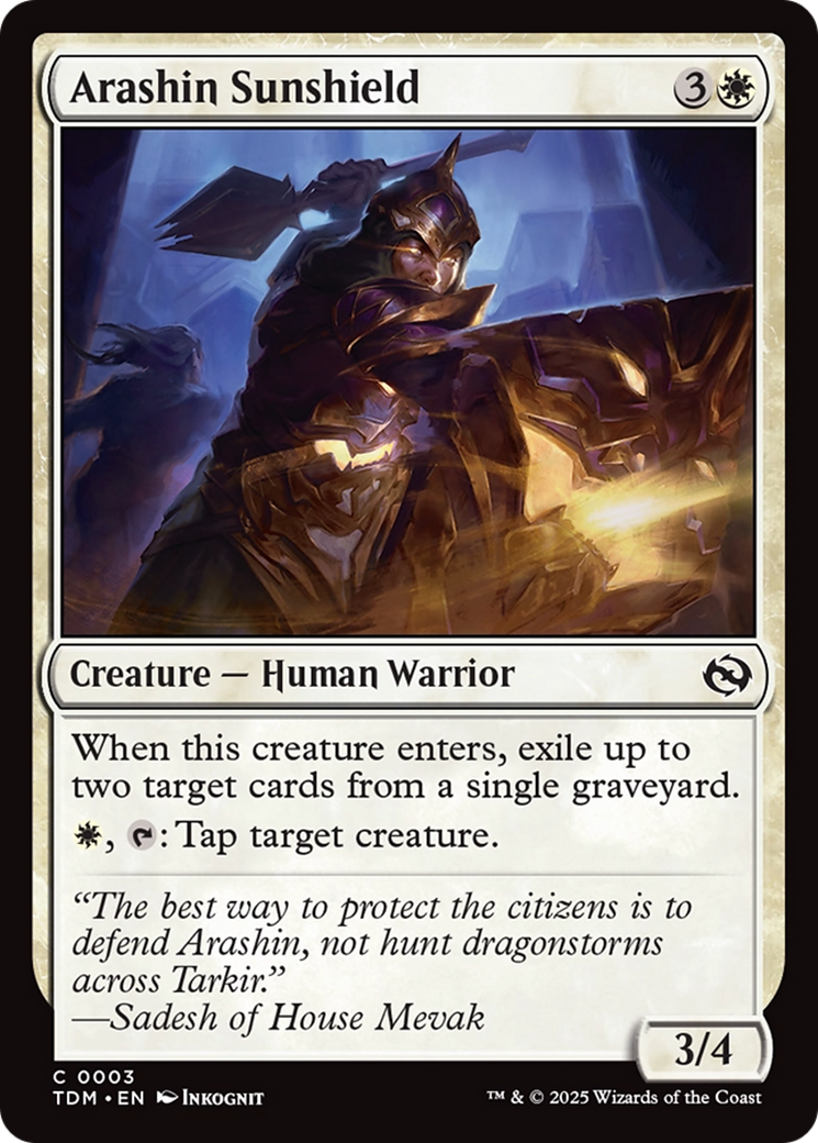 Image of Arashin Sunshield (TDM-003) - Tarkir: Dragonstorm