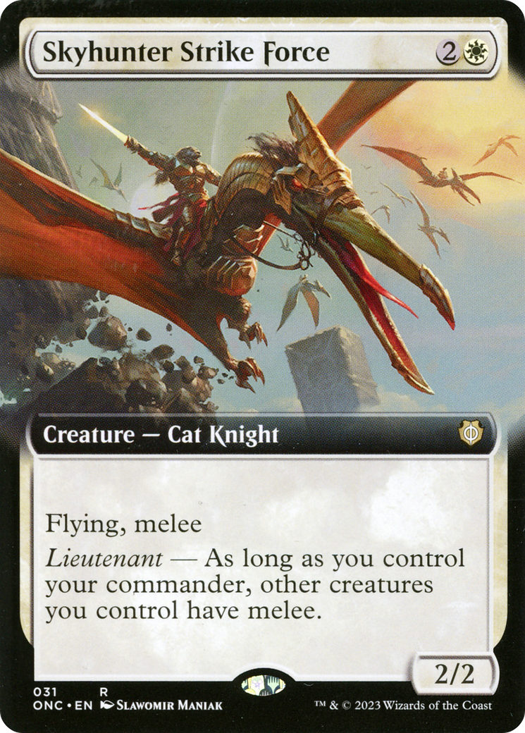 Image of Skyhunter Strike Force (Extended Art) (ONC-031) - Phyrexia: All Will Be One Commander: (Extended Art) Foil