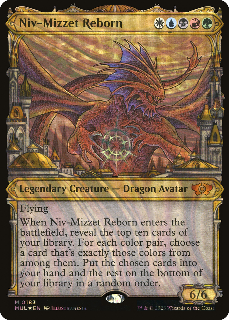 Image of Niv-Mizzet Reborn (Halo Foil) (MUL-183) - Multiverse Legends: (Showcase) Foil