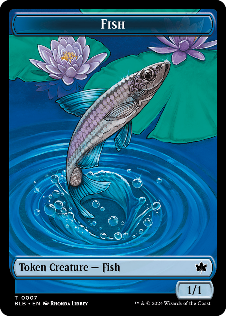 Image of Fish Token (BLB-007) - Bloomburrow Tokens