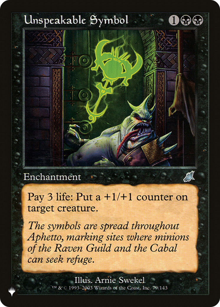 Image of Unspeakable Symbol (LIST-SCG-79) - The List