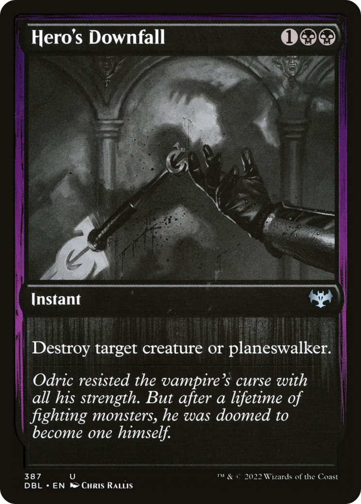 Image of Hero's Downfall (DBL-387) - Innistrad: Double Feature Foil