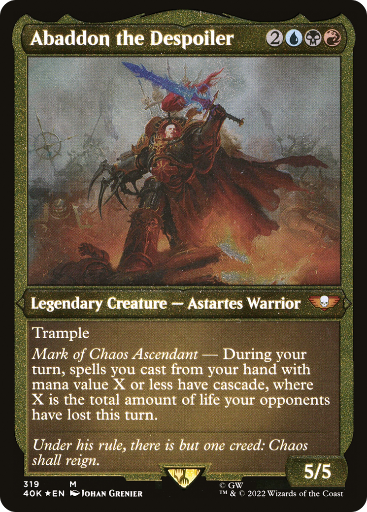 Image of Abaddon the Despoiler (40K-319) - Warhammer 40,000 Commander Etched Foil
