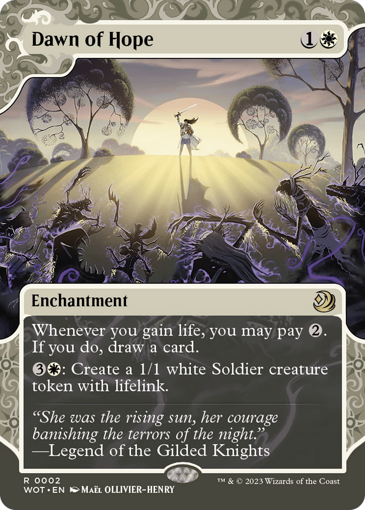 Image of Dawn of Hope (WOT-002) - Wilds of Eldraine: Enchanting Tales: (Showcase) (Borderless) Foil